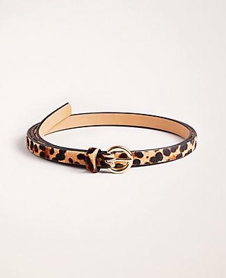 Ann Taylor Cheetah Print Haircalf Skinny Belt