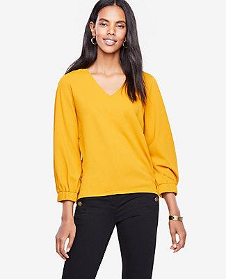 Ann Taylor Shirred Cuff Top
