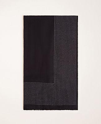 Ann Taylor Dotted Border Blanket Scarf