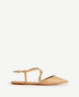 Ann Taylor Wren Crossover Patent Leather Slingback Flats