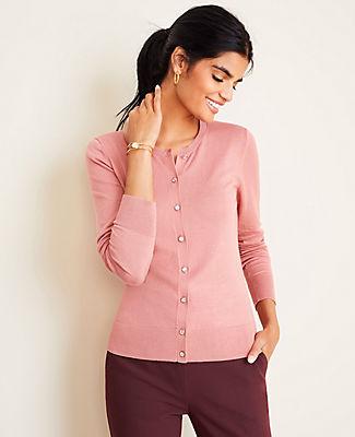 Ann Taylor Sparkle Button Ann Cardigan