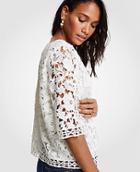 Ann Taylor Geo Floral Lace Tee