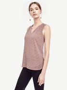 Ann Taylor Confetti Shirred V-neck Shell