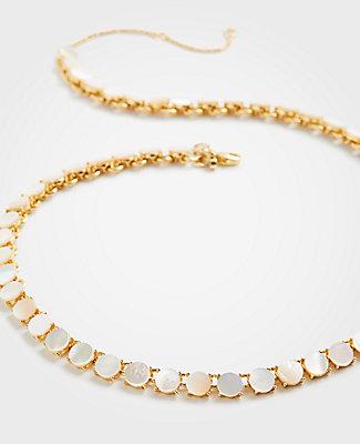 Ann Taylor Pearlized Disc Necklace