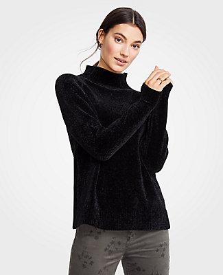 Ann Taylor Chenille Mock Neck Sweater