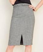 Ann Taylor Crosshatch Belted Pencil Skirt
