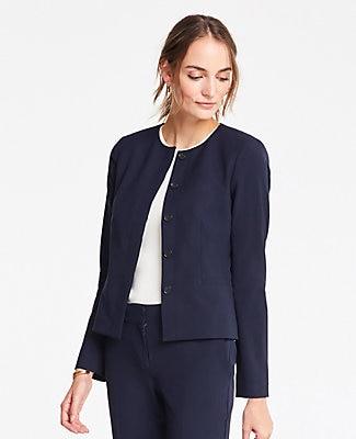 Ann Taylor The Crew-neck Jacket In Seasonless Stretch