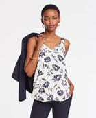 Ann Taylor Floral Knot Strap Tank