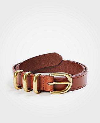 Ann Taylor Triple Keeper Leather Trouser Belt