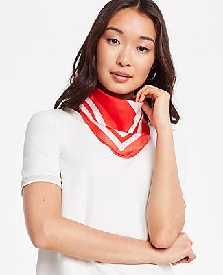 Ann Taylor Striped Silk Little Scarf