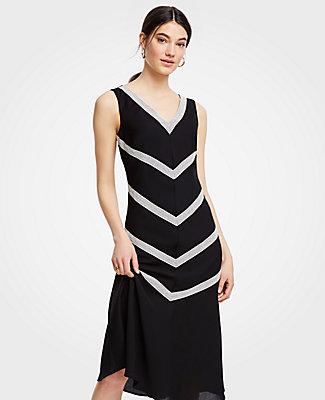 Ann Taylor Lace Inset Midi Dress