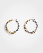 Ann Taylor Pave Twisted Metal Hoops