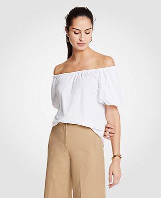Ann Taylor Pima Cotton Off The Shoulder Tee