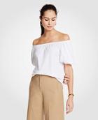 Ann Taylor Pima Cotton Off The Shoulder Tee