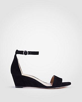 Ann Taylor Giuliana Suede Wedge Sandals
