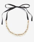 Ann Taylor Pearlized Cluster Ribbon Necklace