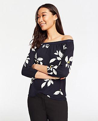 Ann Taylor Leaves Matte Jersey Off The Shoulder Top