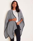 Ann Taylor Houndstooth Open Poncho