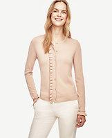 Ann Taylor Ruffle Cropped Cardigan