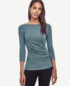 Ann Taylor Ruched Boatneck Top