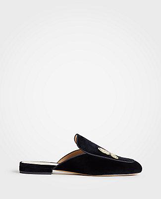 Ann Taylor Harmony Embroidered Suede Mules