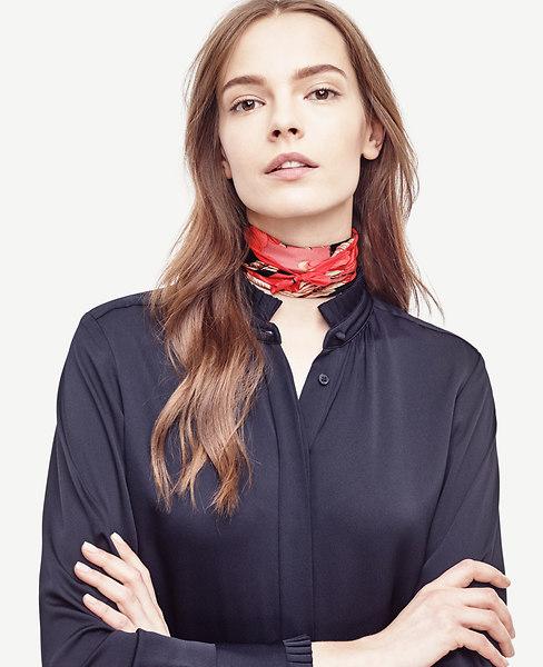 Ann Taylor Poppy Mini Silk Scarf