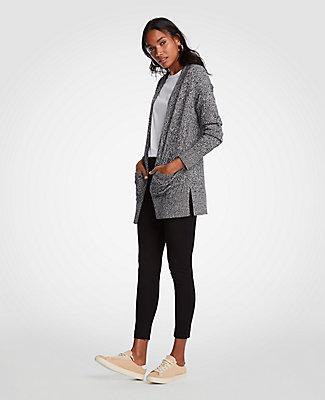 Ann Taylor Marled Pocket Open Cardigan
