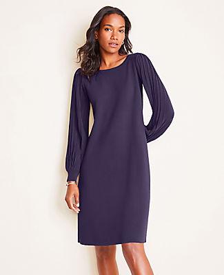 Ann Taylor Ribbed Sleeve Sweater Dress
