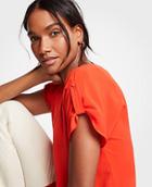 Ann Taylor Tab Sleeve Button Down Top
