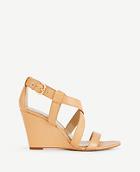 Ann Taylor Priscilla Leather Buckle Wedges