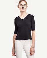 Ann Taylor Textured Double V Top