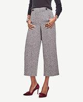Ann Taylor Herringbone Wide Leg Crop Pants