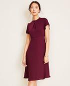 Ann Taylor Twist Neck Flutter Sleeve Midi Dress