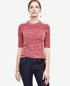 Ann Taylor Marled Short Sleeve Sweater