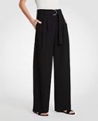 Ann Taylor Belted Pleated Wide Leg Pants