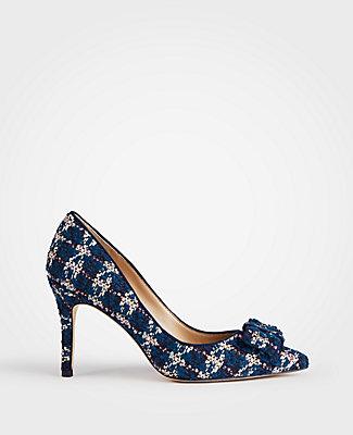 Ann Taylor Eloise Tweed Bow Pumps