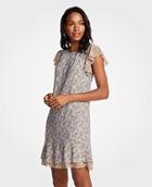 Ann Taylor Mini Garden Ruffle Shift Dress