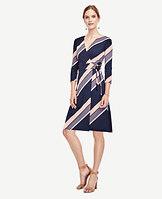 Ann Taylor Diagonal Stripe Wrap Dress