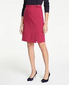 Ann Taylor Curvy Button Tab Seamed Pencil Skirt