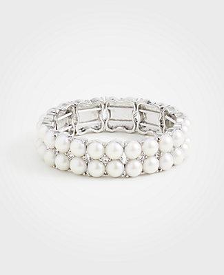 Ann Taylor Clover Pearlized Stretch Bracelet