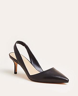 Ann Taylor Alexia Leather Slingback Pumps