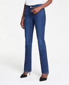 Ann Taylor Straight Leg Jeans In Light Indigo Wash