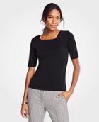 Ann Taylor Square Neck Luxe Tee
