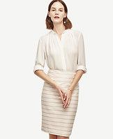 Ann Taylor Striped Pencil Skirt