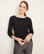 Ann Taylor The Boatneck Top In Black Bi-stretch