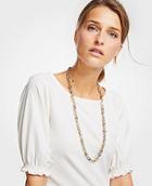 Ann Taylor Mixed Metallic Ring Necklace