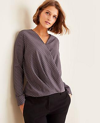 Ann Taylor Geo Lacy Wrap Top