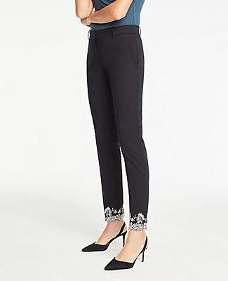 Ann Taylor The Ankle Pant In Embroidered Hem