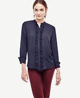 Ann Taylor Georgette Ruffle Blouse