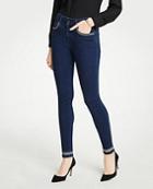 Ann Taylor Shimmer Trim Performance Stretch Skinny Jeans